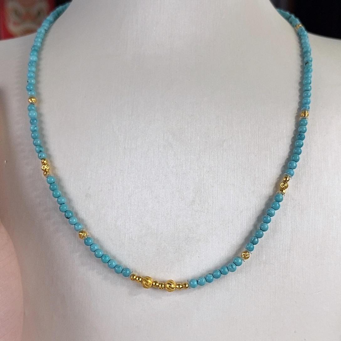 绿松石18K金镶嵌珠宝奇石