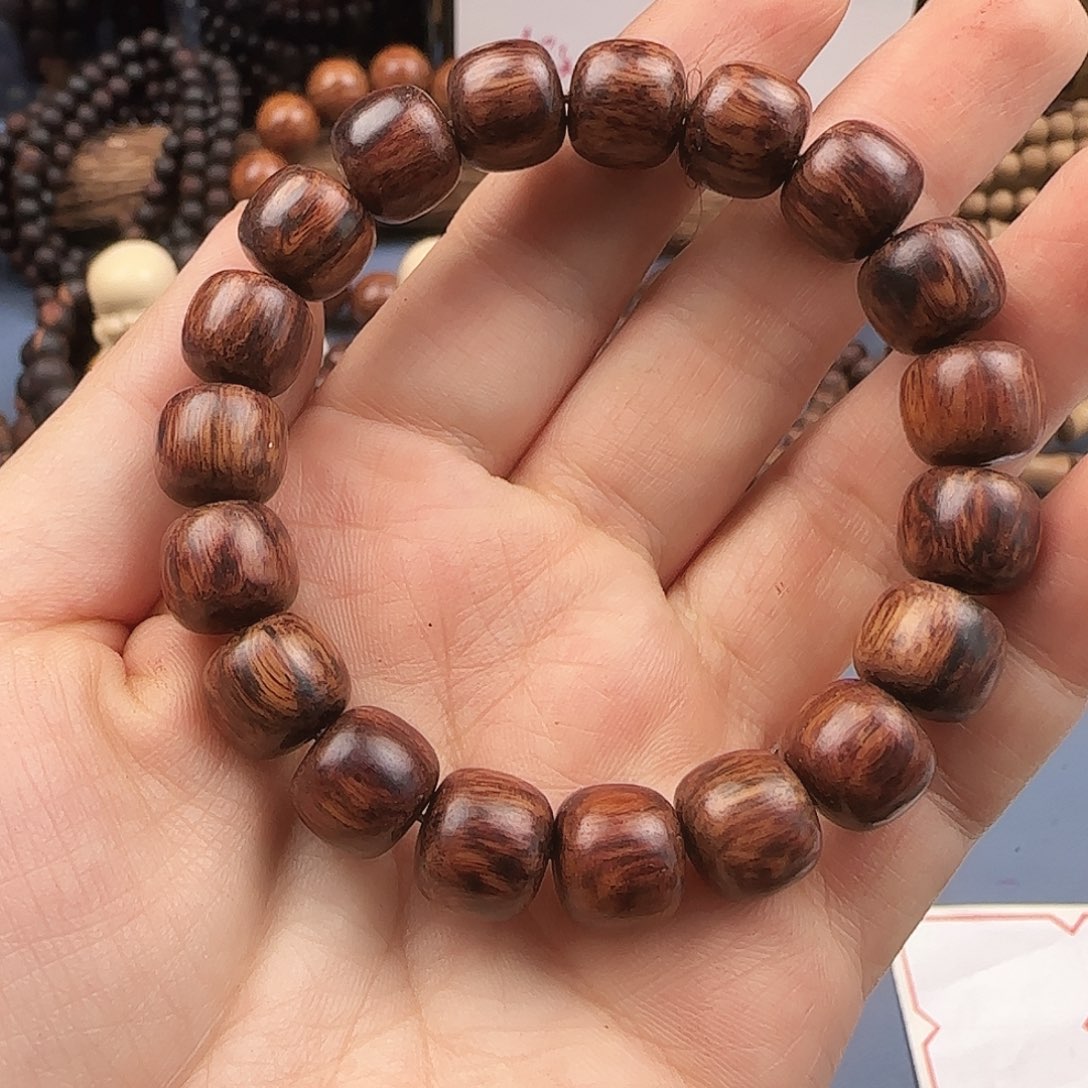 降真香手串/手链海南花梨公黑金满纹10/11单圈