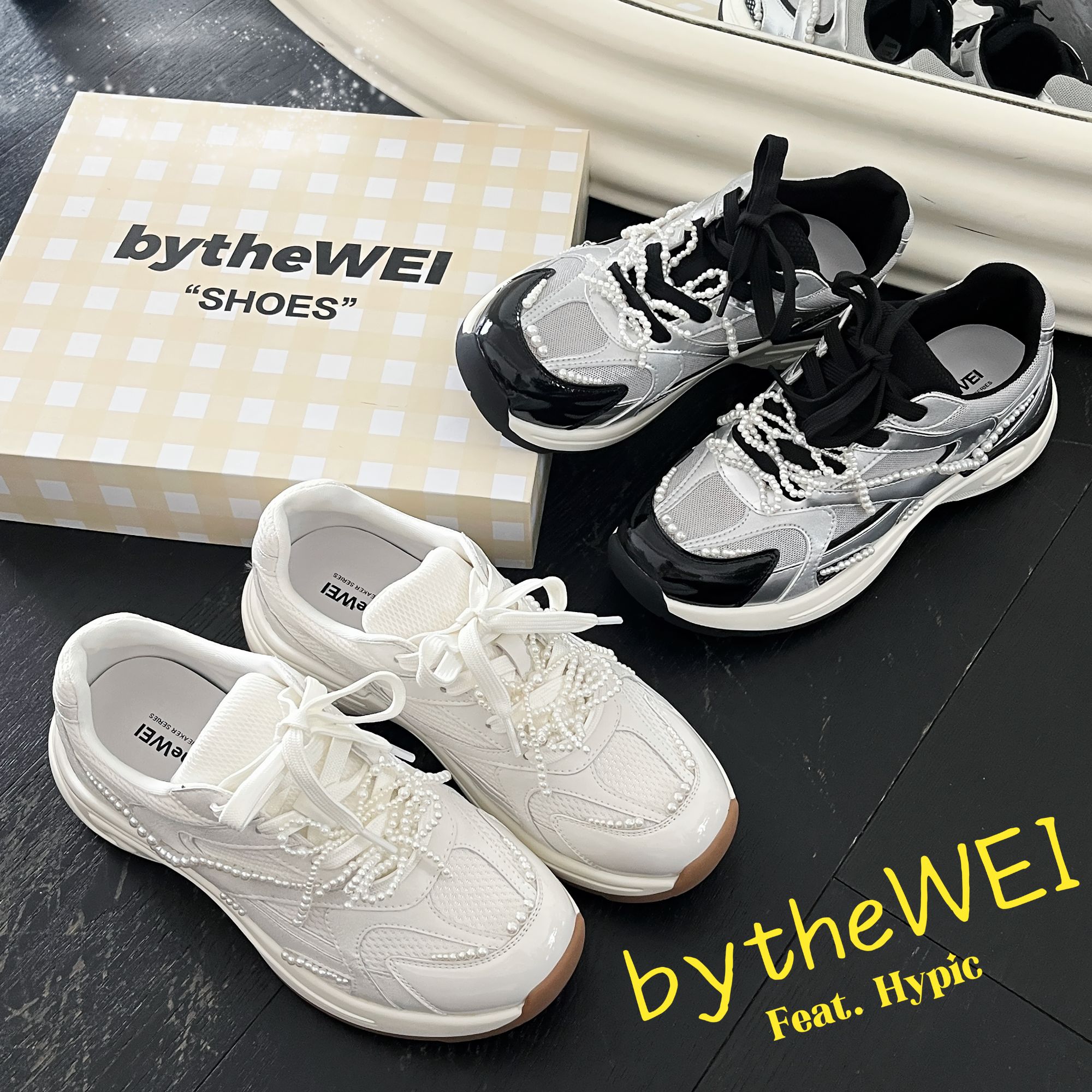 bytheWEI自制【千金老爹】珍珠老爹鞋女2025春季新款厚底休闲运动鞋