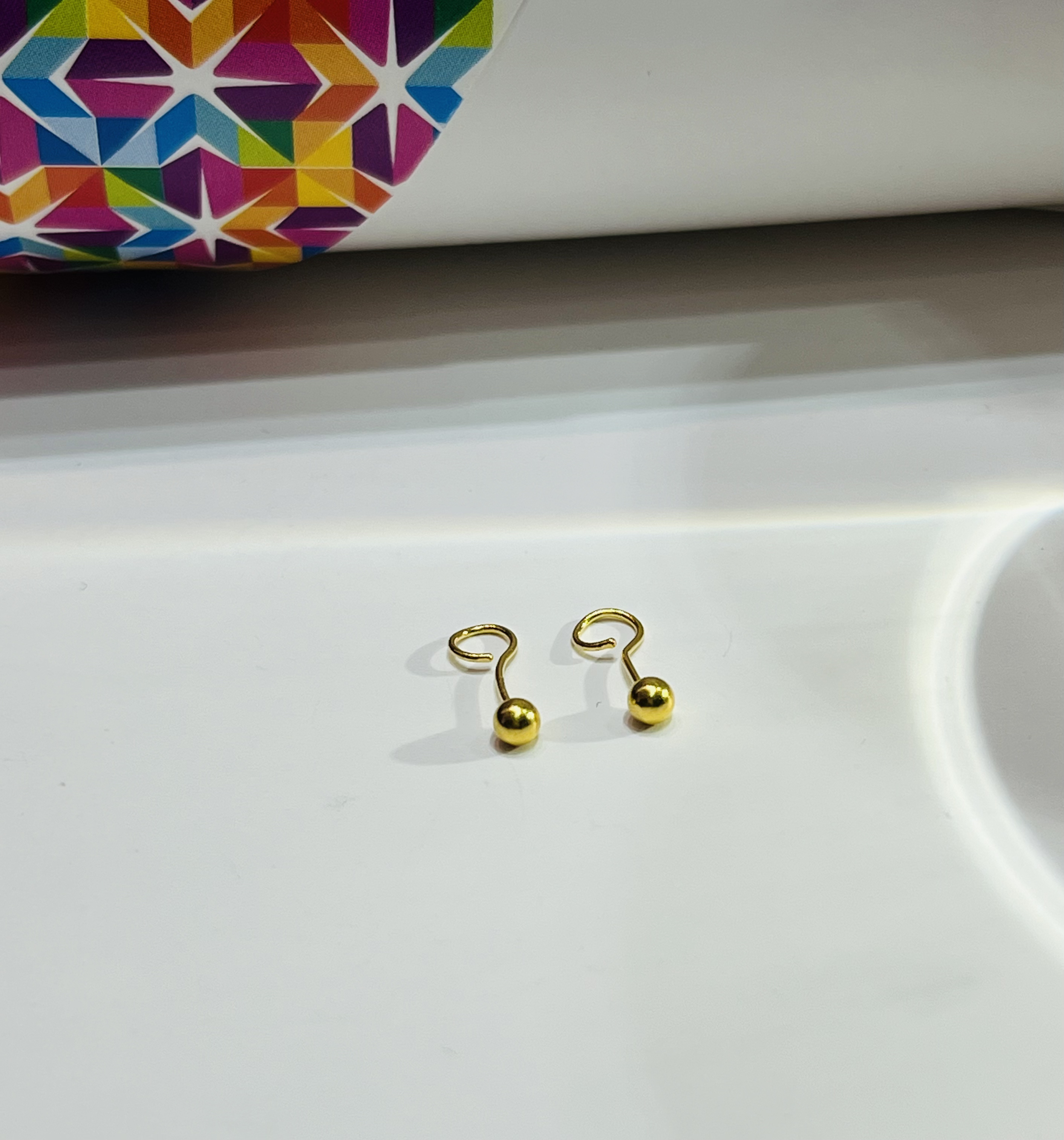 年终狂欢季  足金999 3mm养耳洞豆豆/泡泡耳钉 经典百搭简约时尚