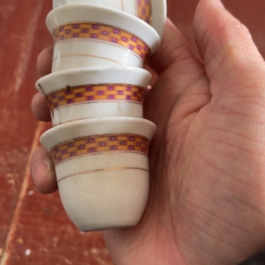瓷片陶瓷陶瓷4个红叶