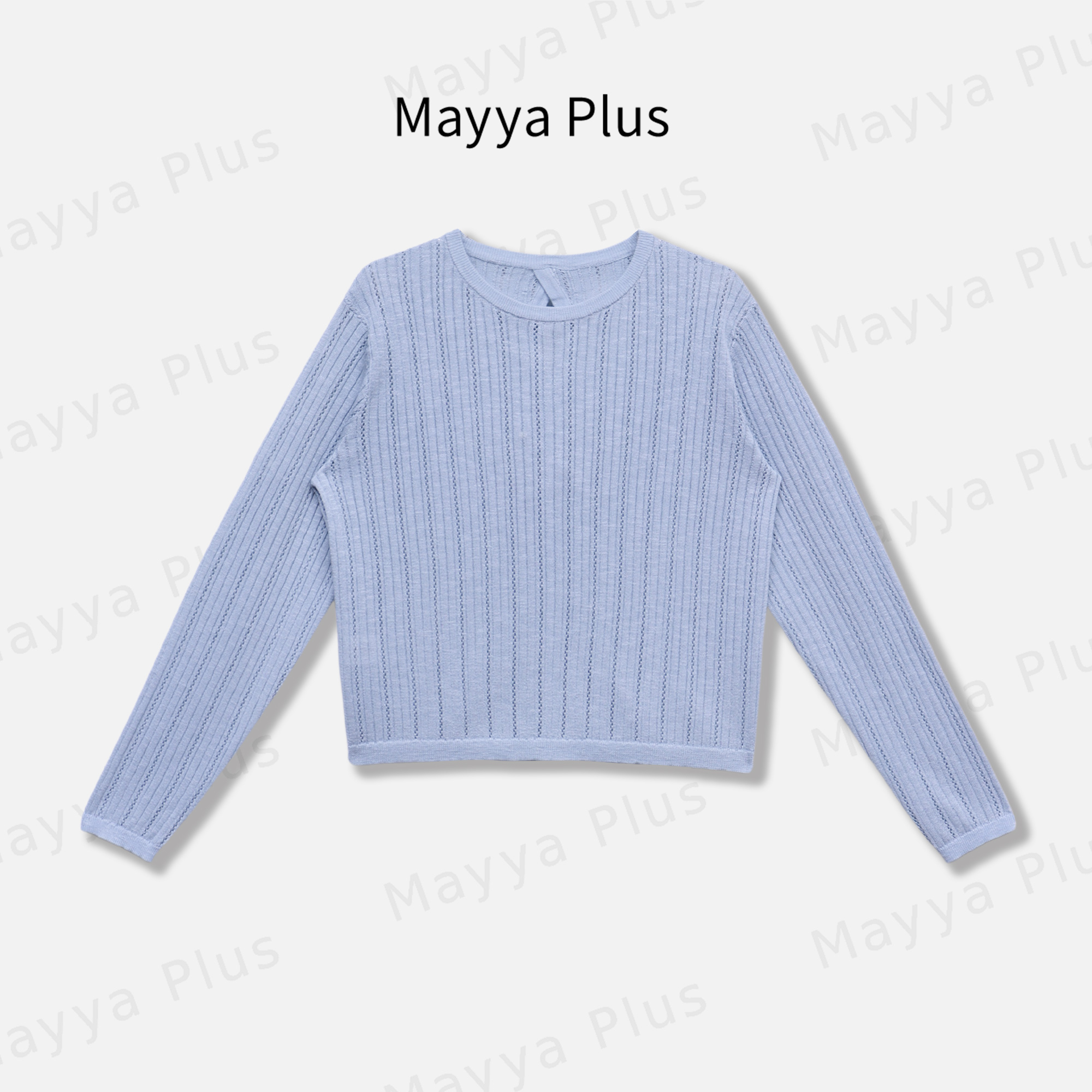 【倾风】Mayya Plus麦芽定制镂空长袖针织衫百搭圆领上衣女32526633