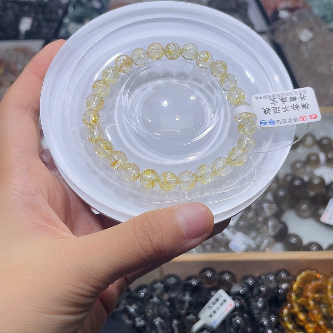 手链烟晶银S925镶嵌黄托帕7