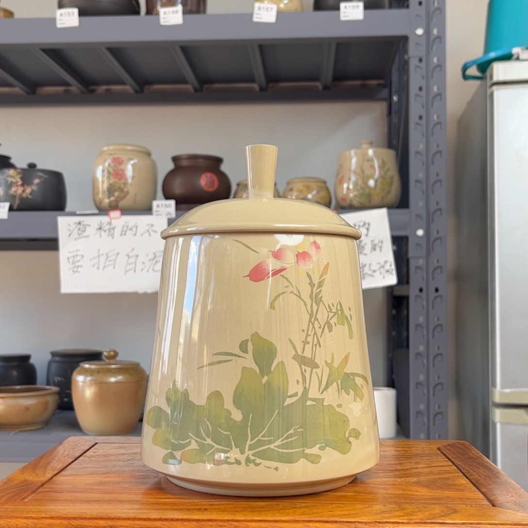 白泥水亮光存茶罐醒茶罐500g