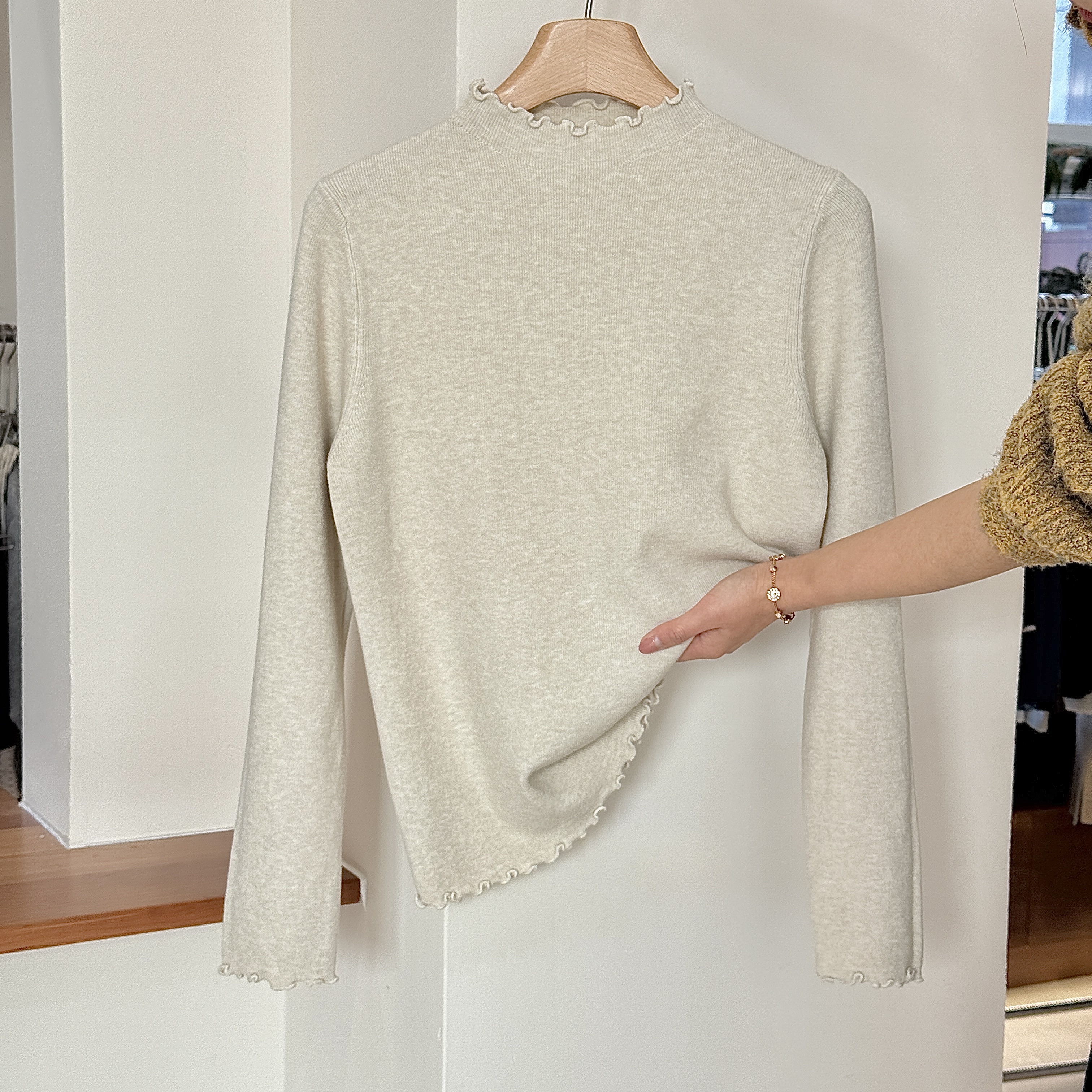 【金樱桃】小童亲子花边领洋气纯色打底上衣