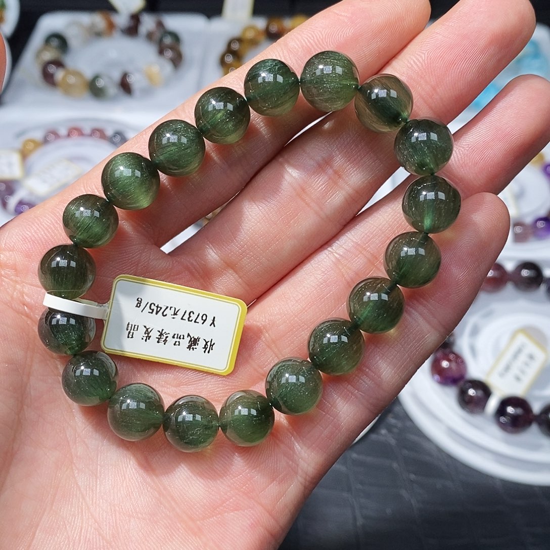 手链水晶未镶嵌绿发晶10.3