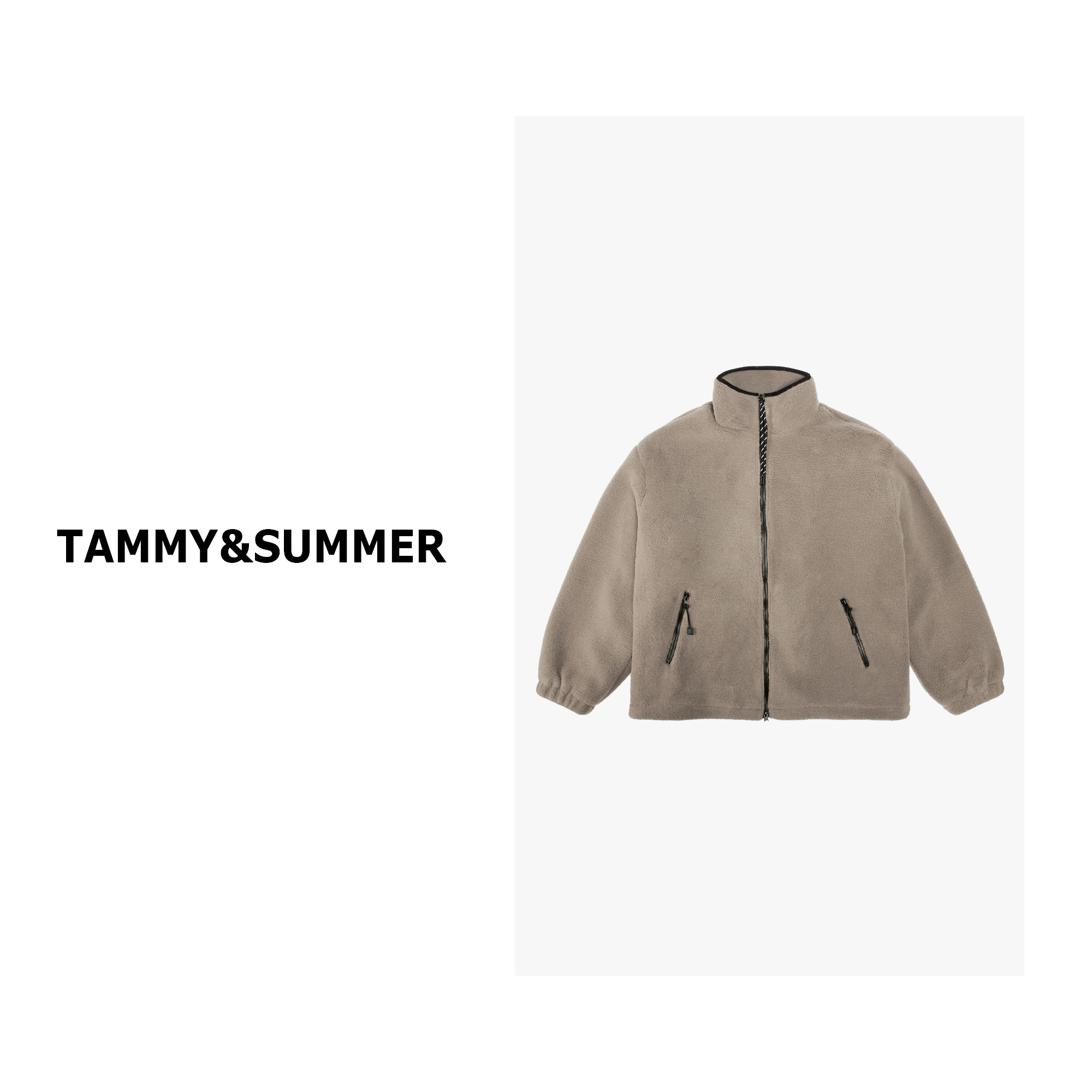 【Tammy&Summer】双面加厚保暖摇粒绒颗粒毛毛卫衣拉链外套50862