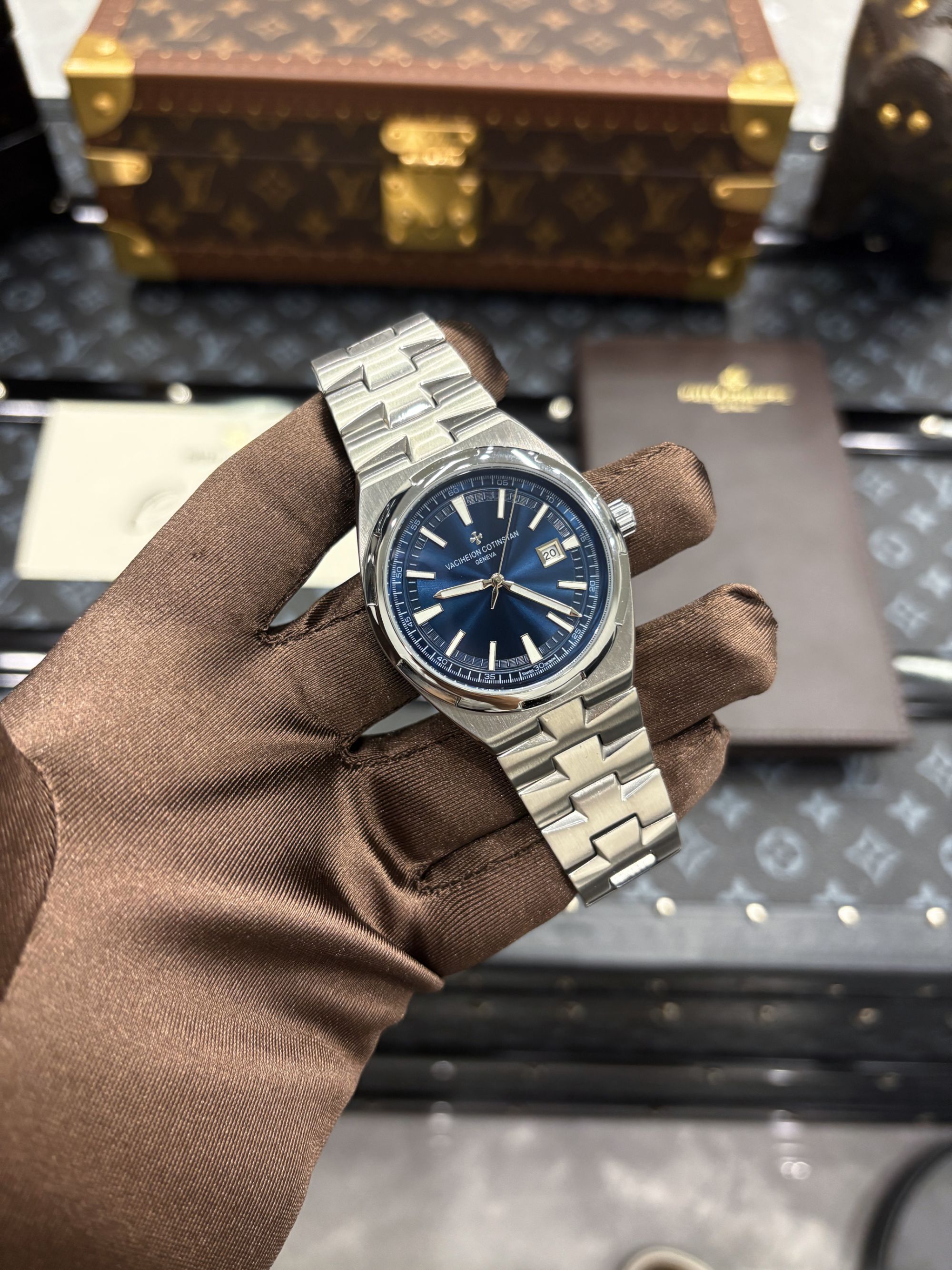 全新4500V/ 铂金/蓝面/全自动机械表【林总补贴】