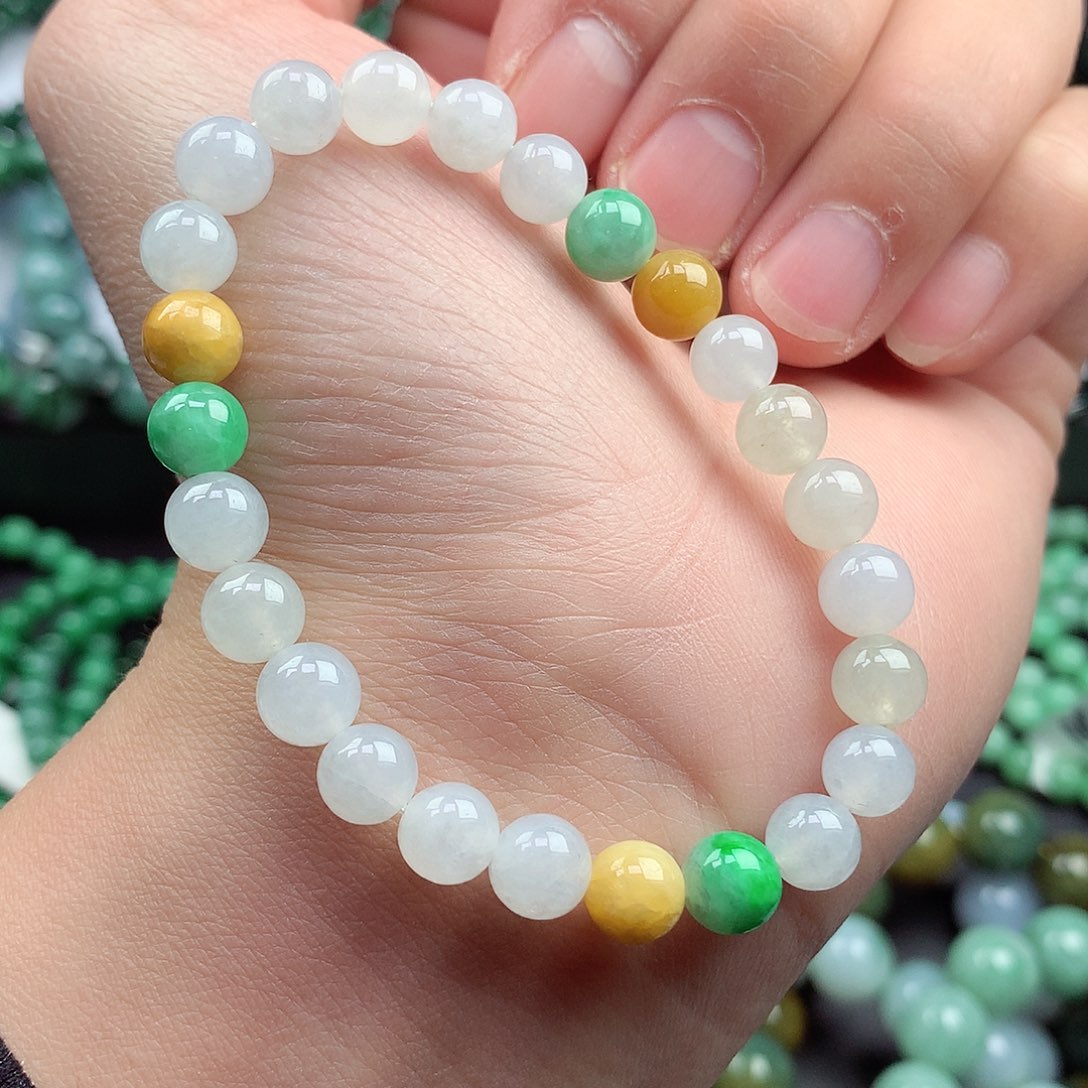 翡翠颈饰足铂镶嵌手串