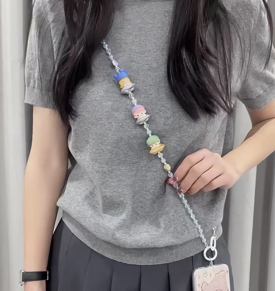 （直播拆）正版萌粒闪闪链斜挎链摆件