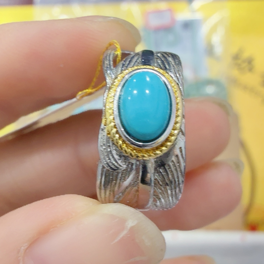 绿松石银S925镶嵌珠宝奇石