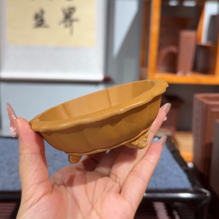 紫砂花盆口径7.5深度3