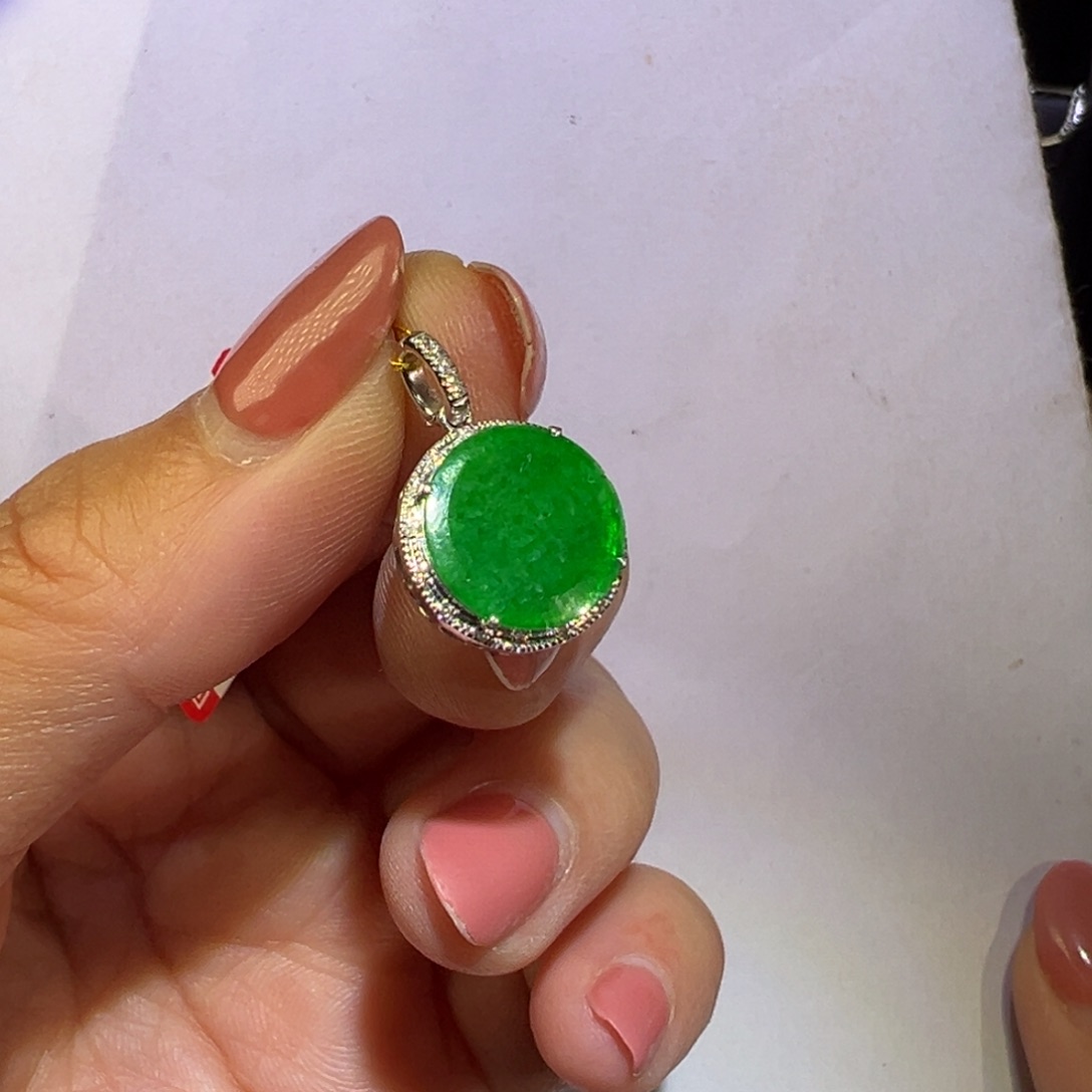 翡翠颈饰18K金镶嵌@****?吊坠