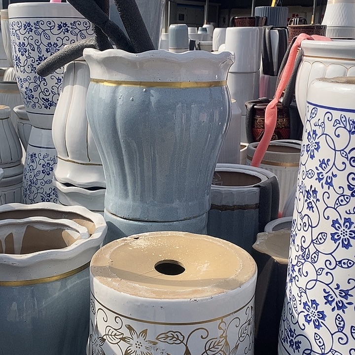 花口蓝南瓜大号口32高36福利