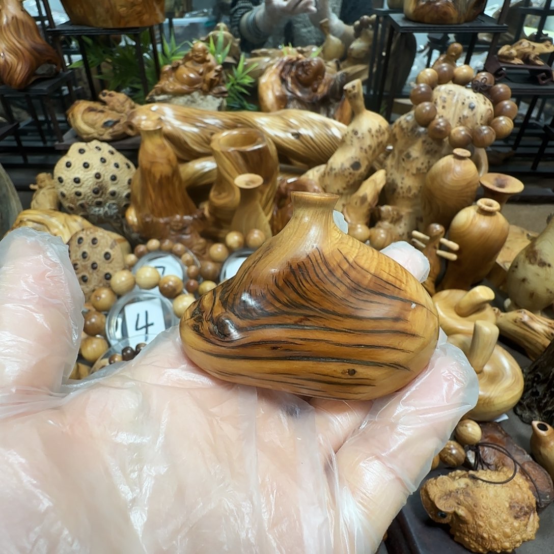 柏木（崖柏）太行崖柏陈化黑油虎皮纹闻香小花瓶