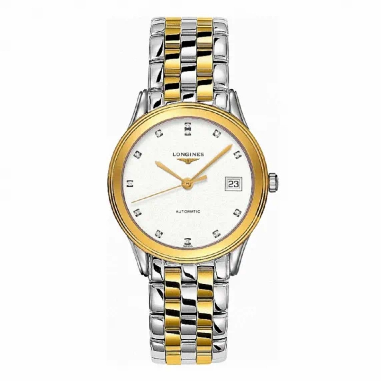 99新 Longines/浪琴 白盘间金钻刻经典L4.774.3.27.7/36.5盘优雅