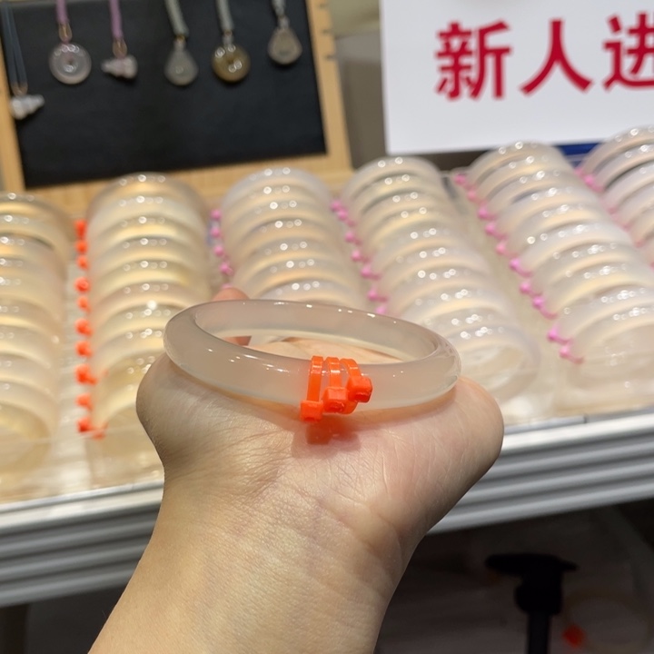 多***卷玛瑙/玉髓未镶嵌手镯@定向香槟金@【57】