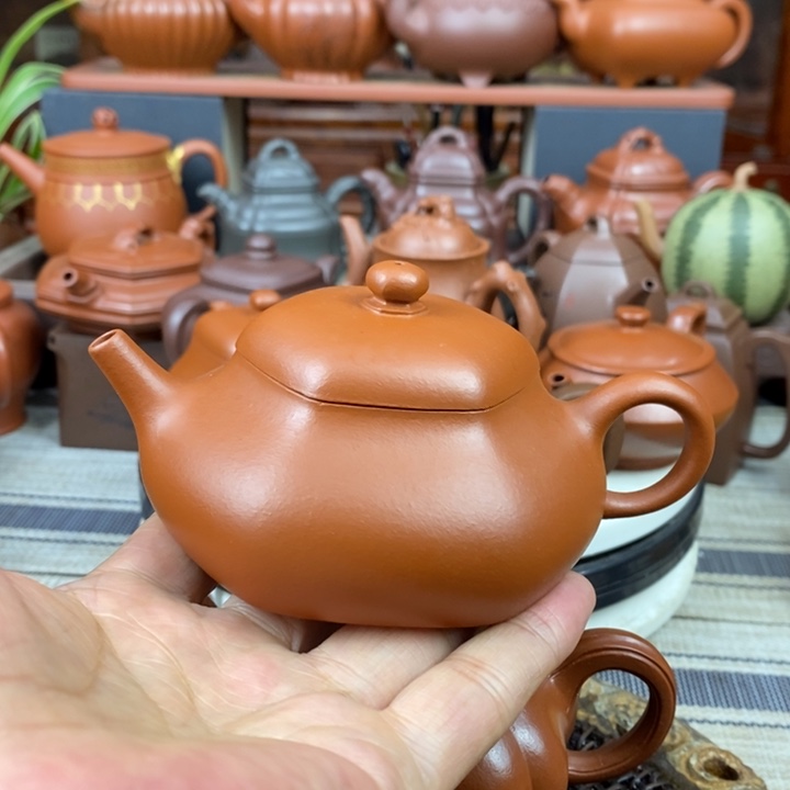 紫砂茶壶六方静乐150cc原矿赵庄朱泥新年特惠价
