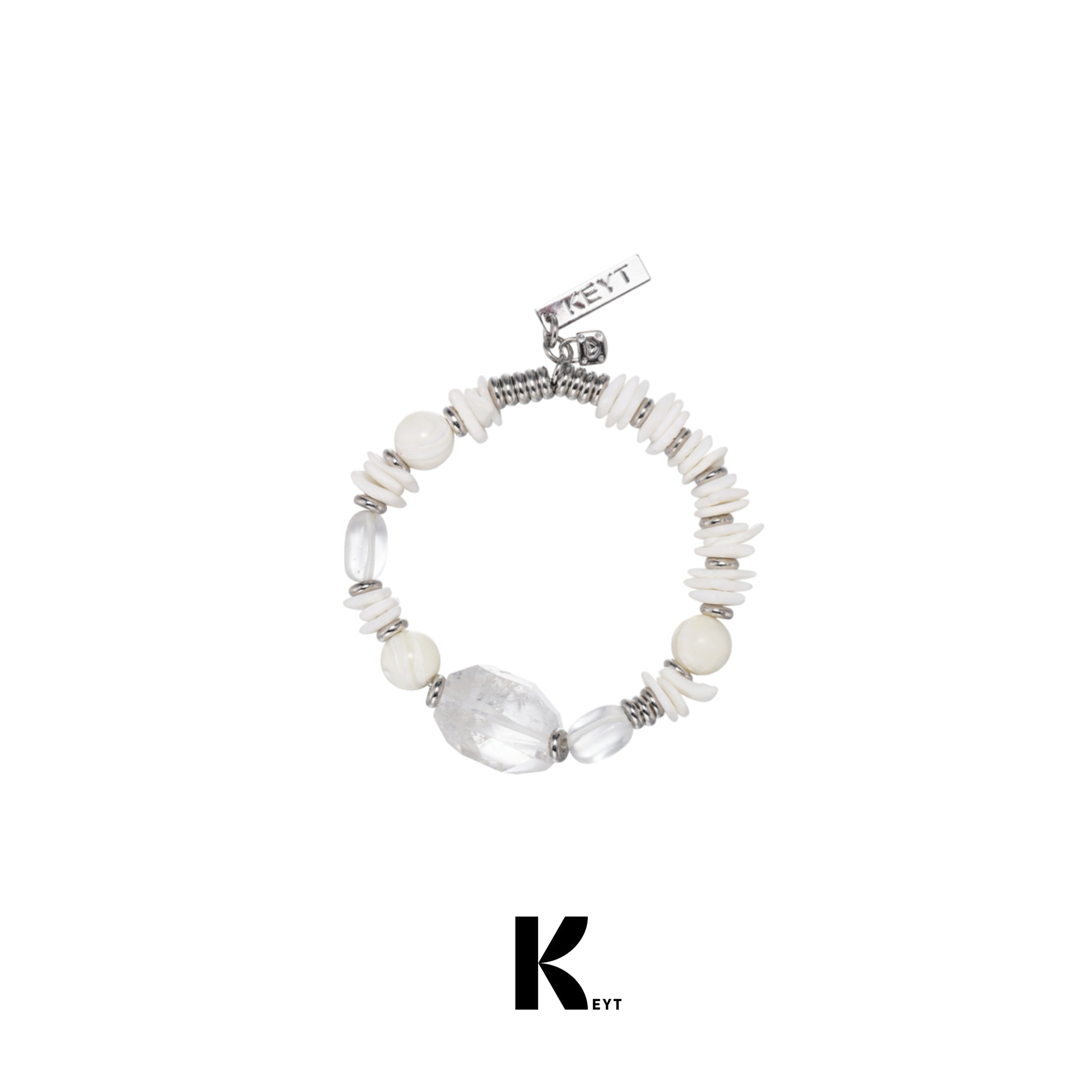 KEYT 铜合金仿珍珠手链 白色珠珠拼接手链C39