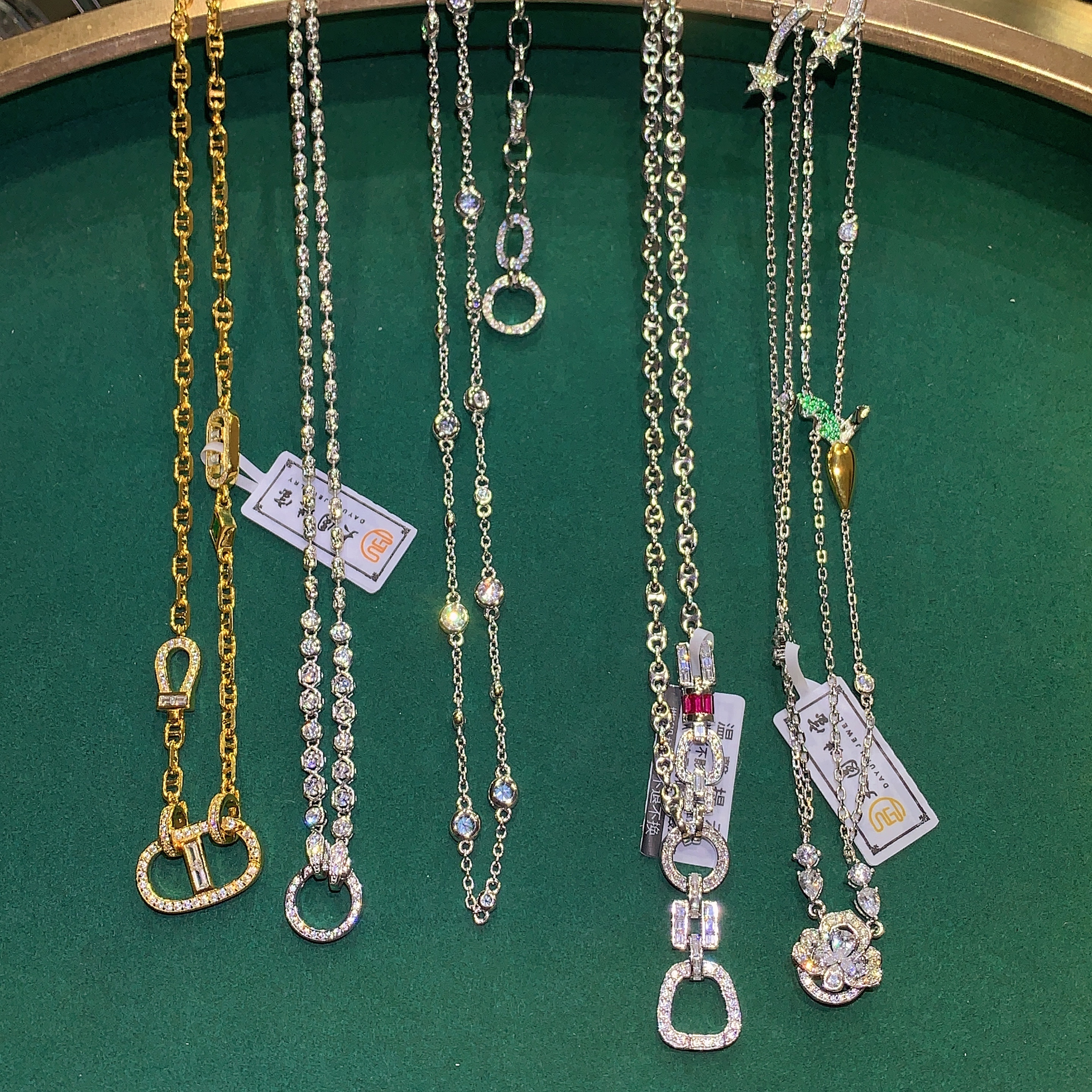 925银银制品 意大利工艺多钻橄榄链珠宝银链泡泡链可调节万能链子