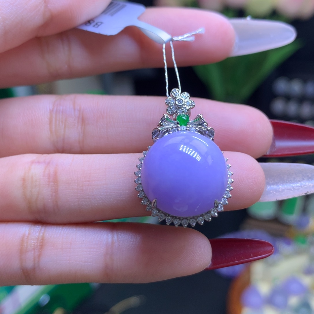 翡翠颈饰18K金镶嵌天然