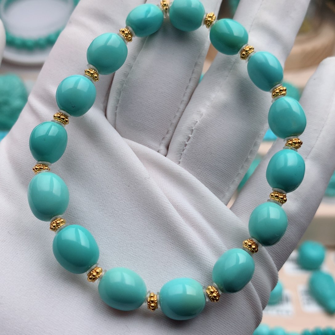 绿松石珠宝奇石未镶嵌8mm