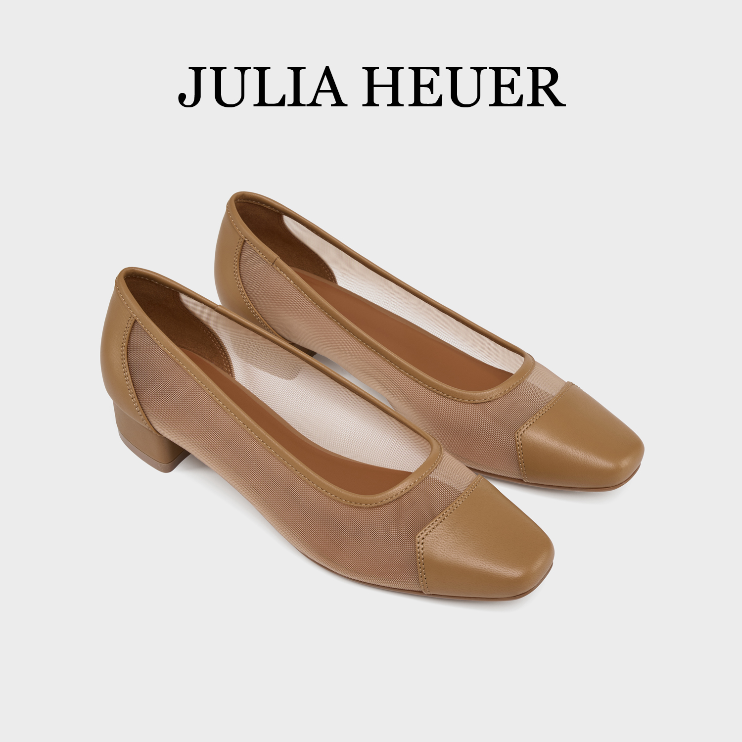 JULIA HEUER丨女士粗跟时尚百搭浅口网纱透气单鞋2371