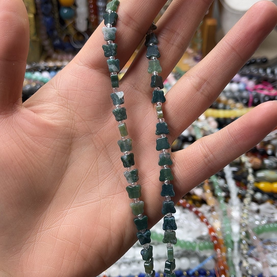 玛瑙/玉髓未镶嵌珠宝半成品卡7玛瑙蝴蝶一条