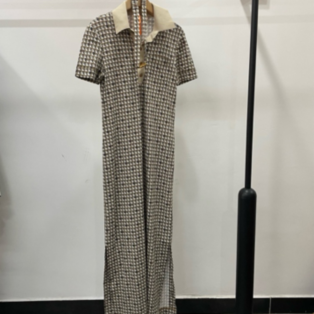 99新 TORY BURCH/汤丽柏琦 长款短袖连衣裙/XS码/D00766