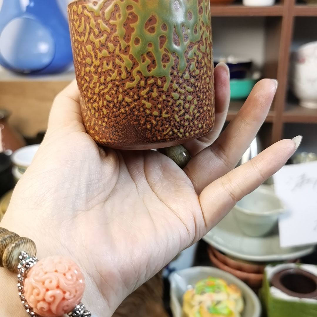 紫砂茶案人*陶瓷杯子碟子小碗