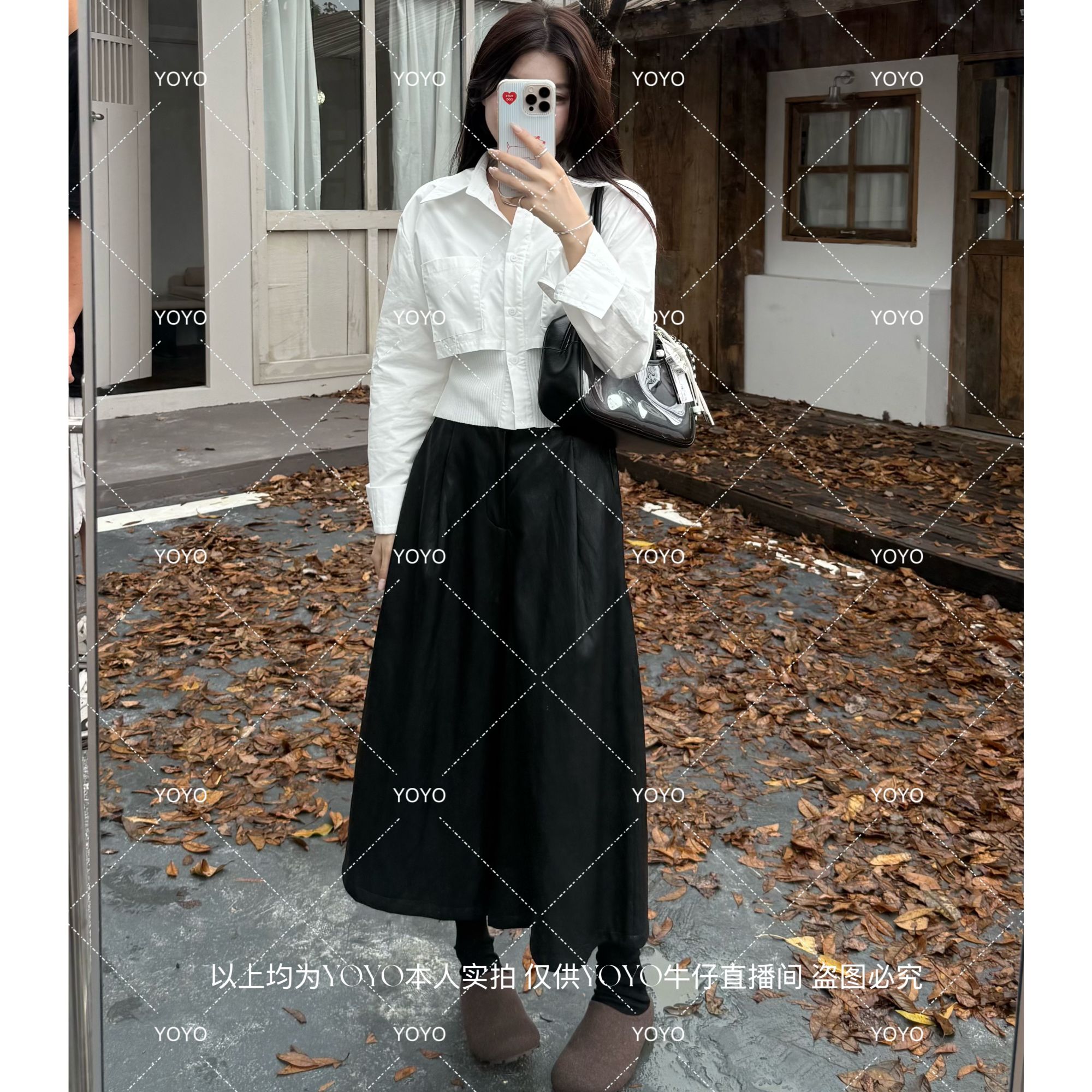 YOYO自制2【七分皮裤】秋款气质宽松百搭时尚设计感阔腿皮裤