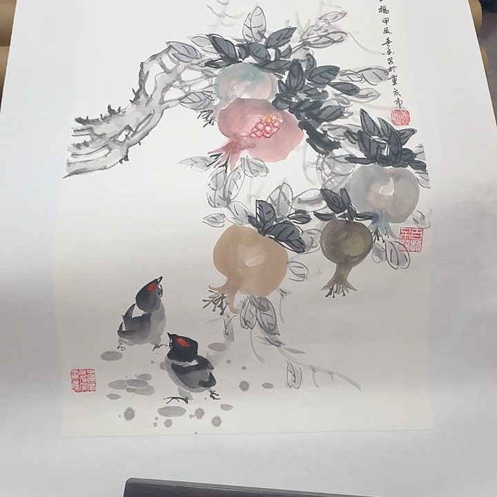 国画海****6黄春香国画多子多福尺寸68*46