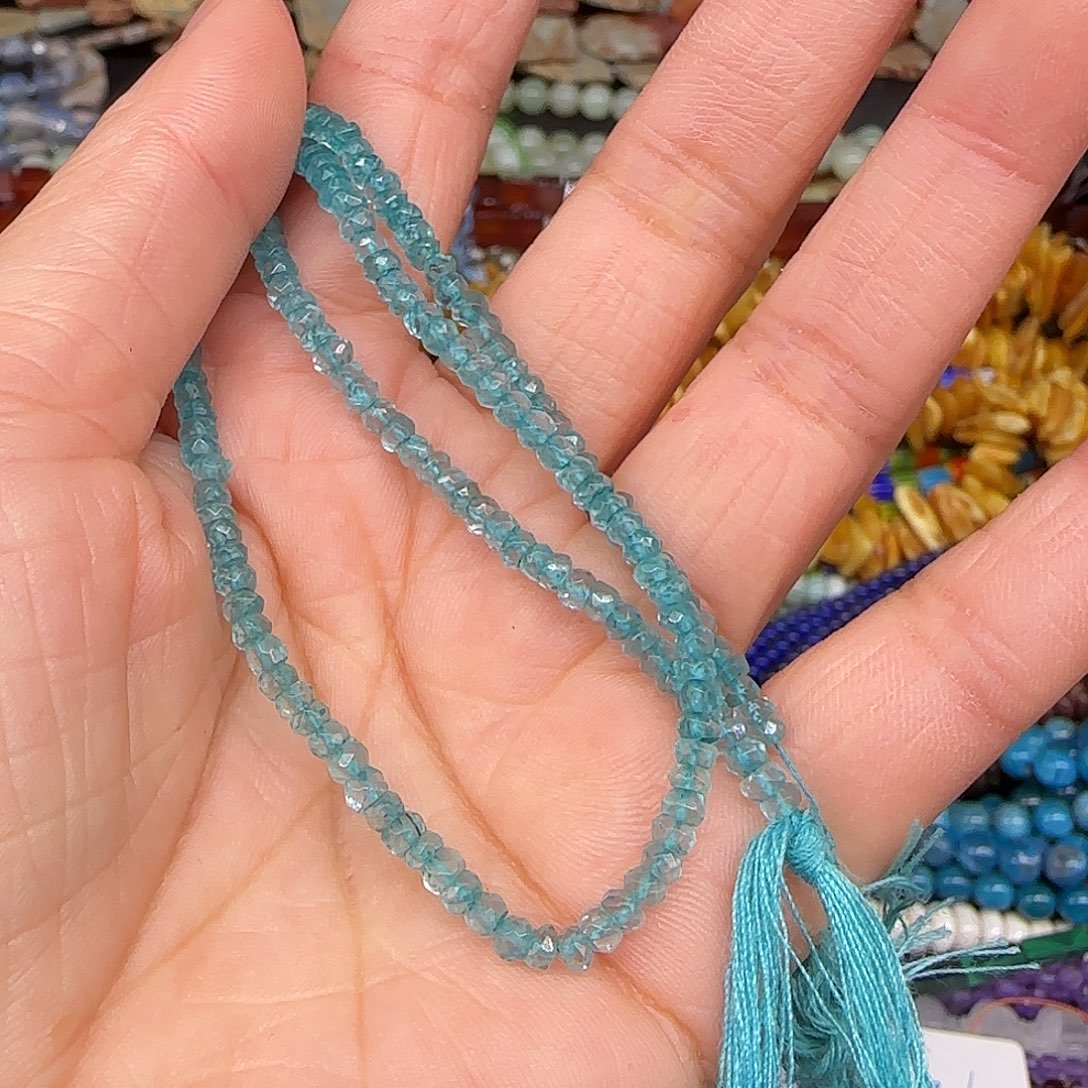 玛瑙/玉髓合金珠宝半成品透磷灰3mm一条