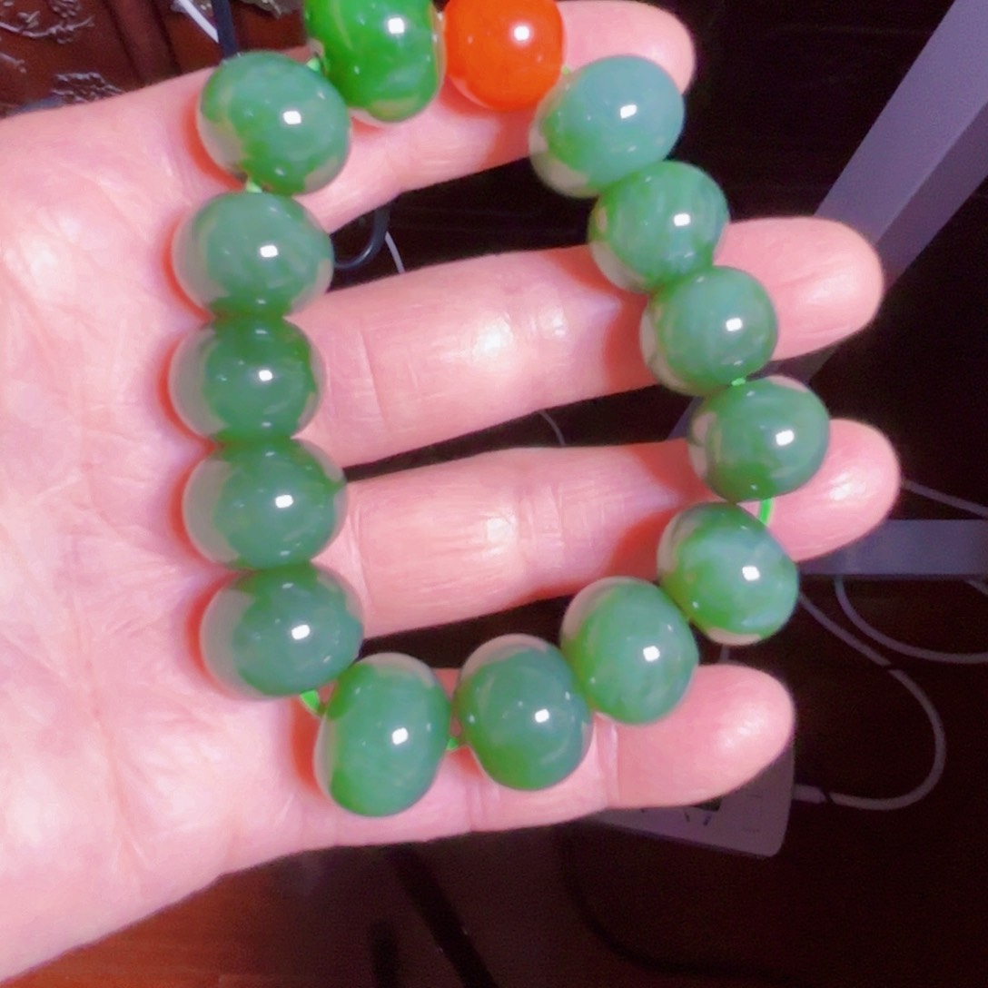 和田玉（碧玉）手串未镶嵌颖*
