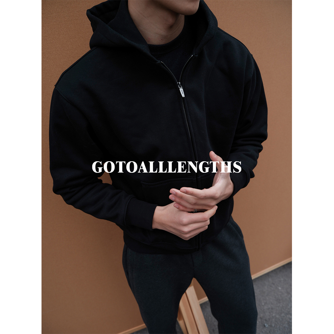 GTAL25AW美式植绒拉链开衫卫衣500g连帽纯色休闲保暖户外运动上衣