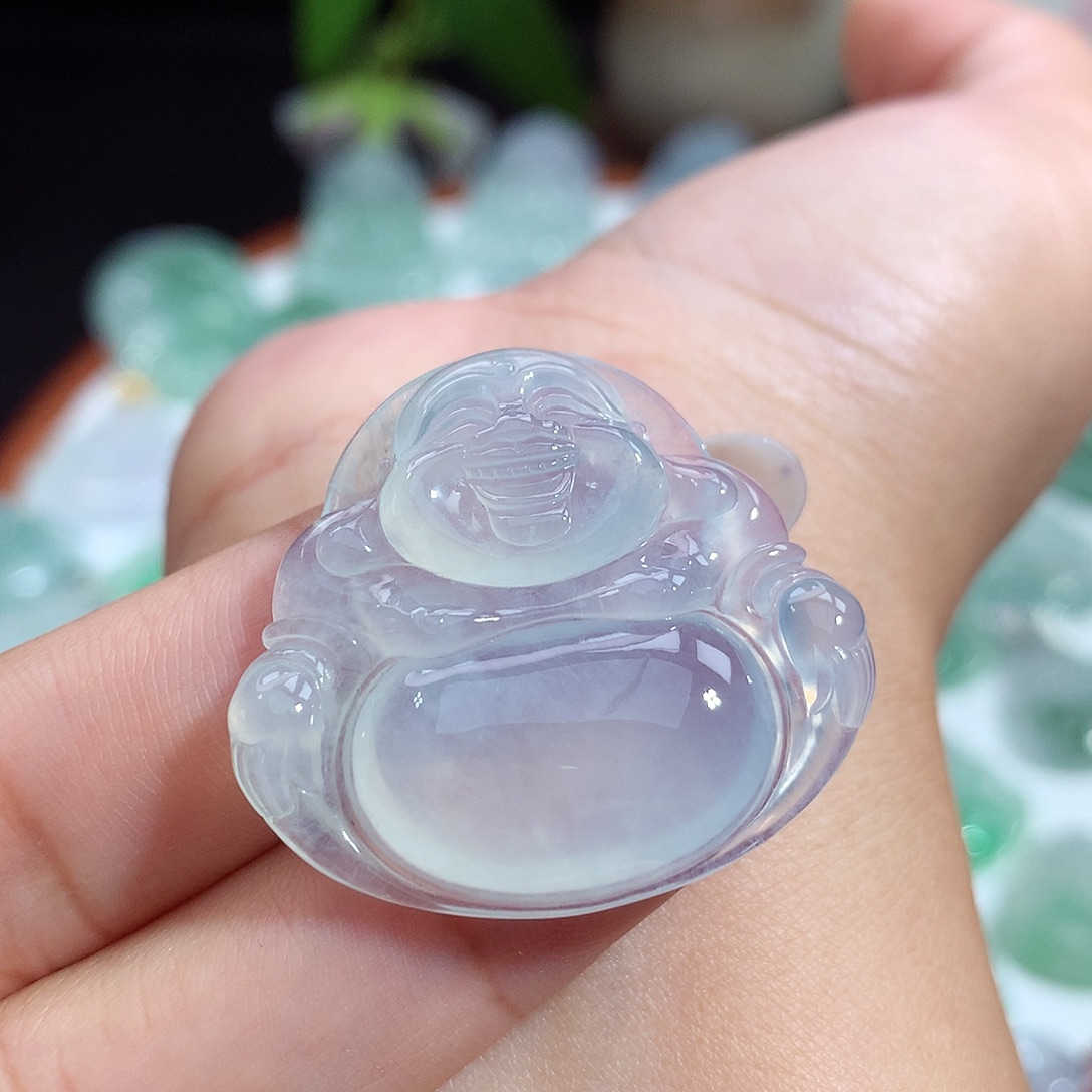 翡翠未镶嵌颈饰佛公