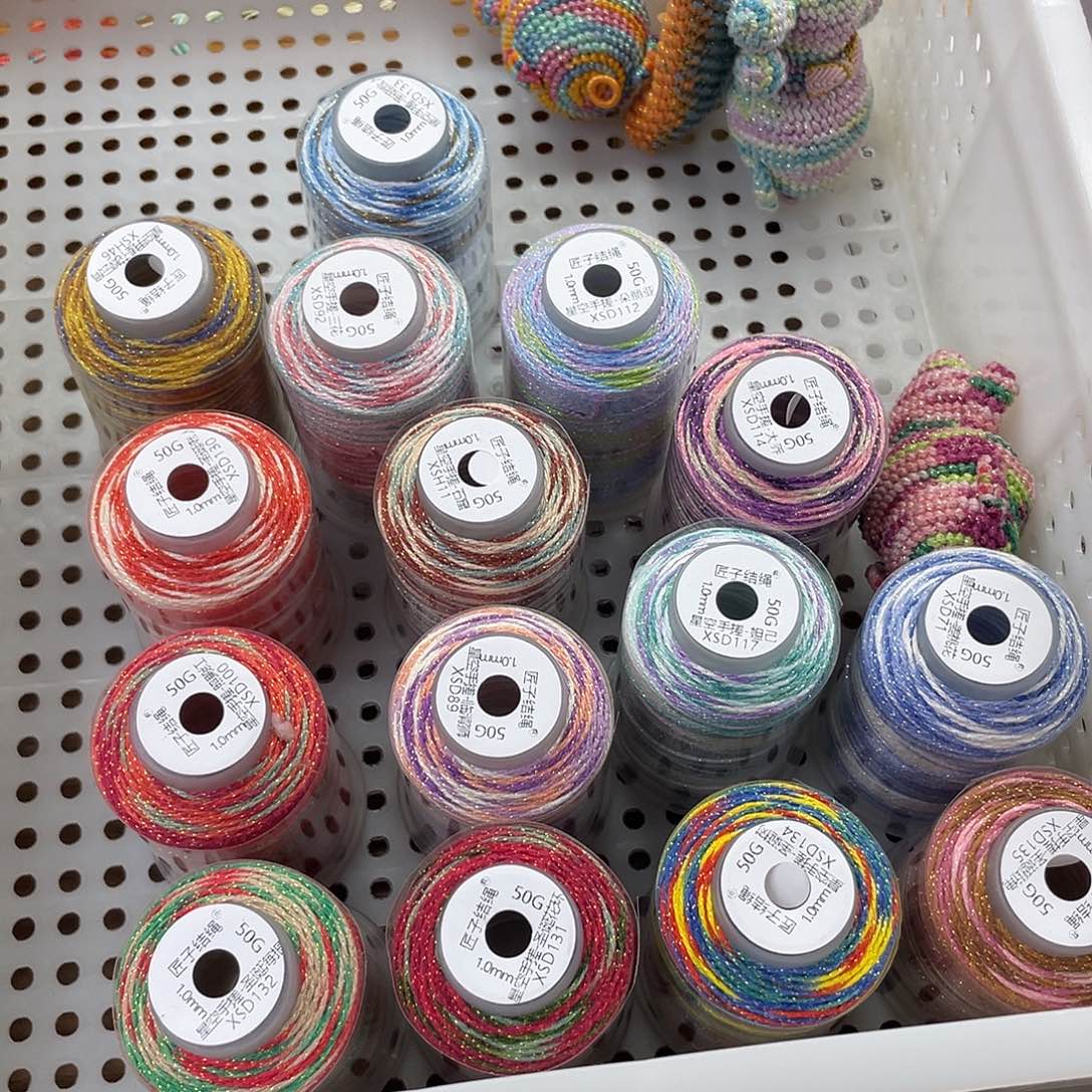 立***9聚酯纤维1.0段染手搓棉50克15色