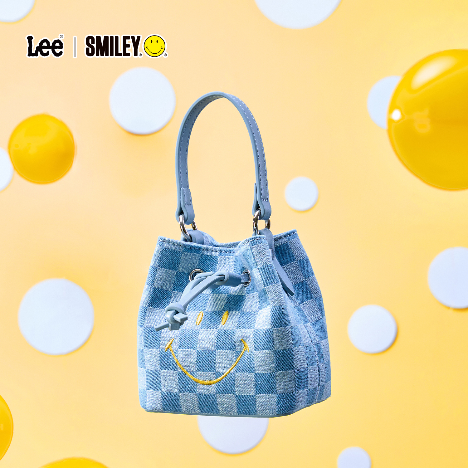 Lee×Smiley福袋手提包笑脸联名棋盘格单肩包时尚百搭格纹斜挎包
