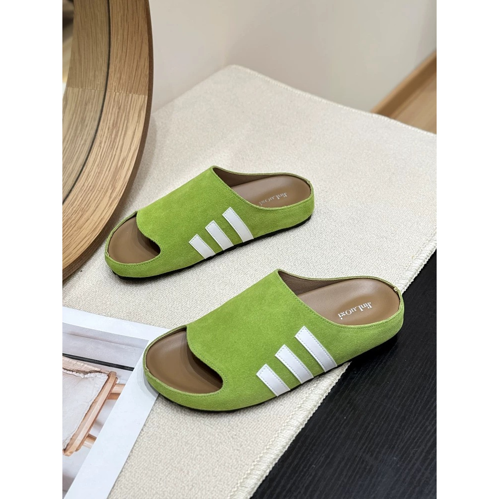 勃肯外穿一字拖女2025新款夏季复古多巴胺平底凉拖鞋 JRX 2689-3