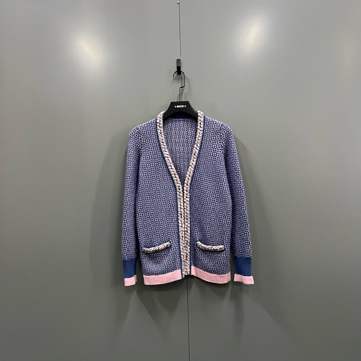 95新 Chanel/香奈儿 zt 混色编织开衫 尺码如图 207917 无领标