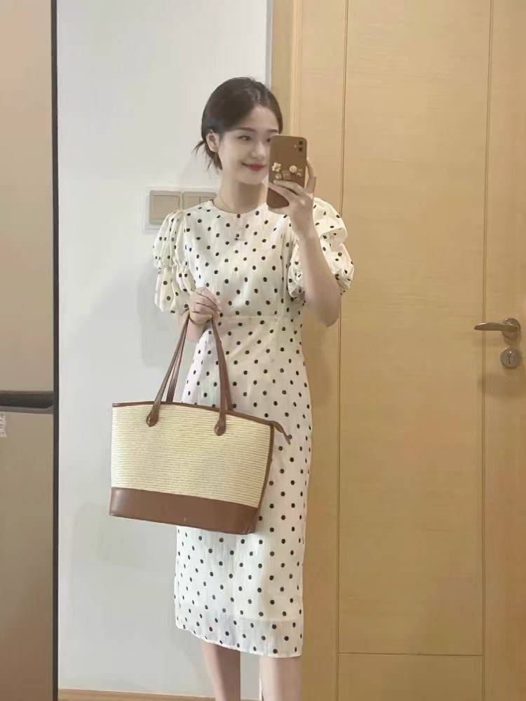 夏季波点收腰波点显瘦背带裙法式韩版甜美