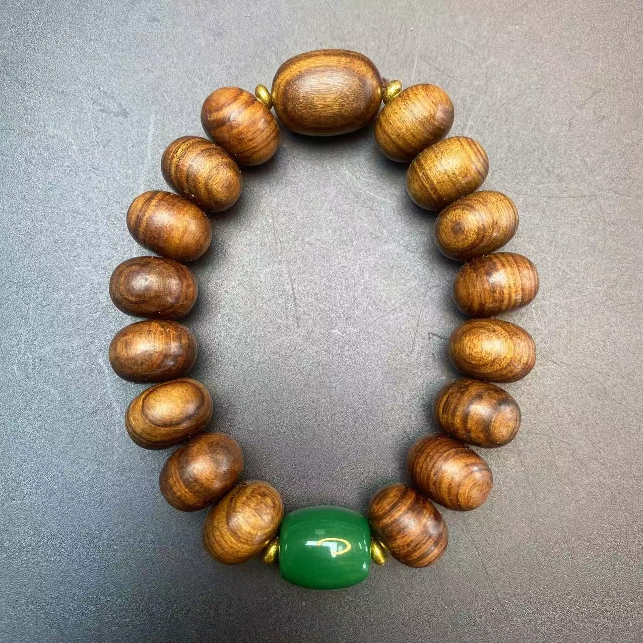 黄花梨绿顶珠手串涵哲堂高端精选W030