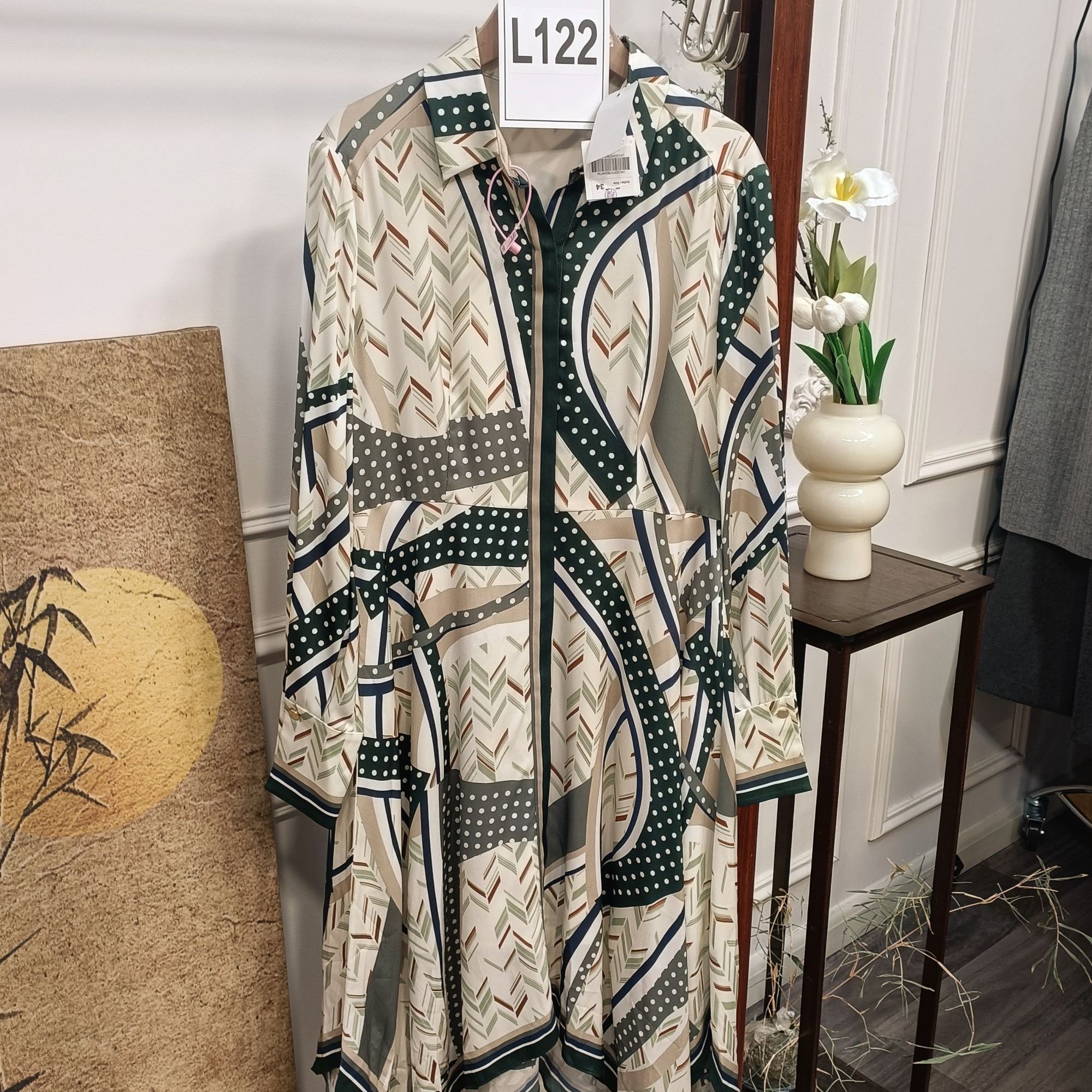 L122/Laur*l抽象花色连衣裙LWL323Y07800