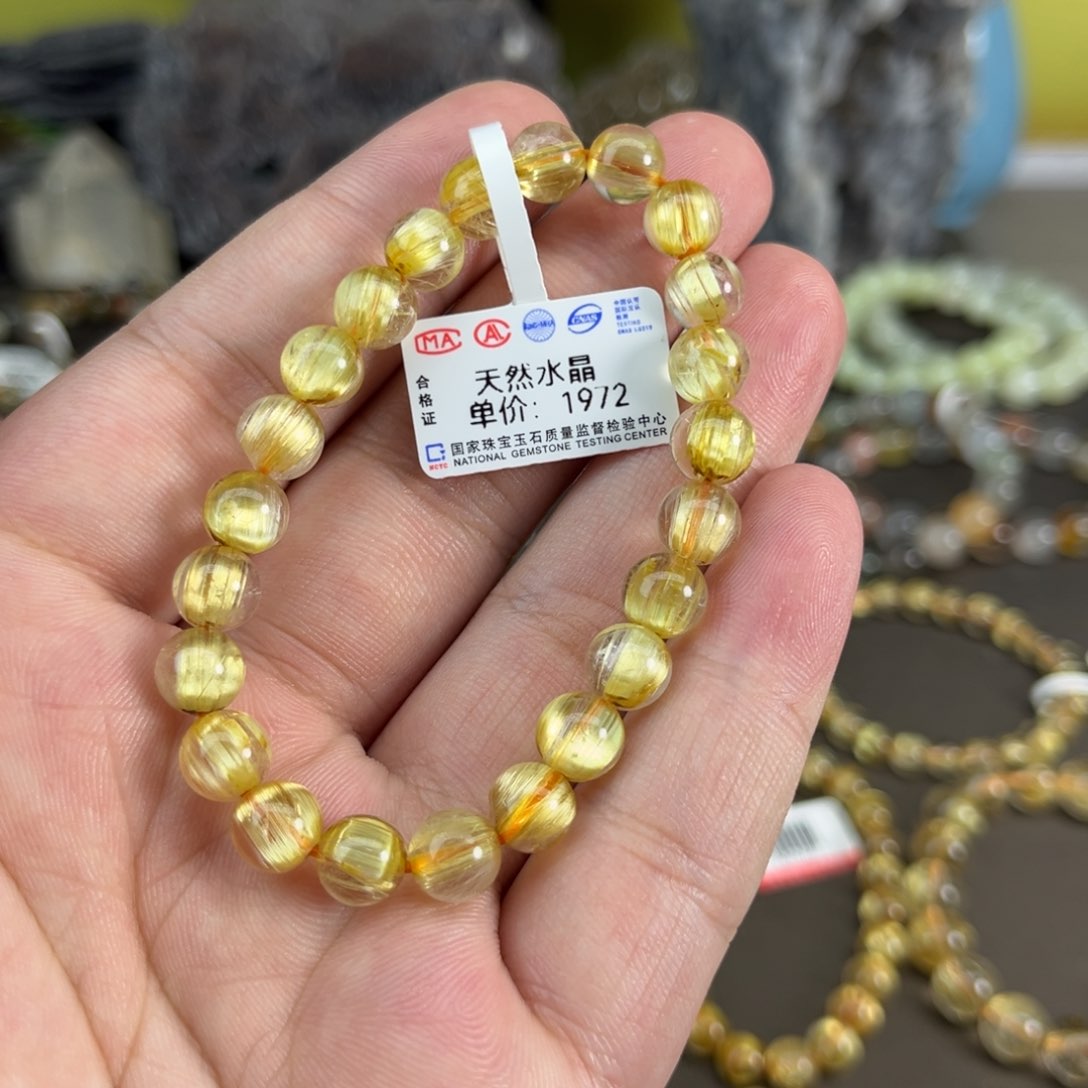 水晶手串未镶嵌钛晶