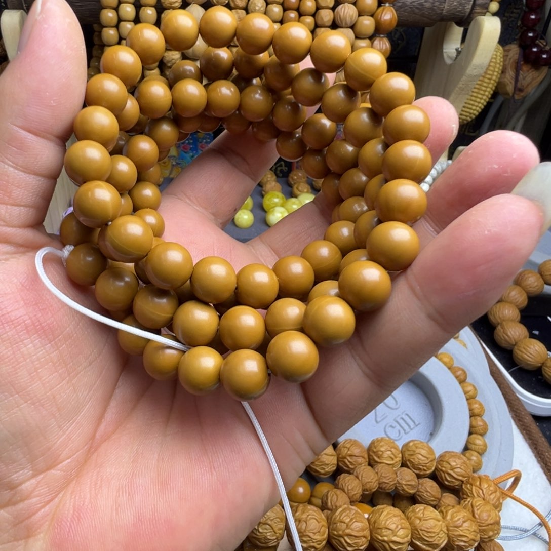 L***g手串猴头核桃全品无暇光珠108