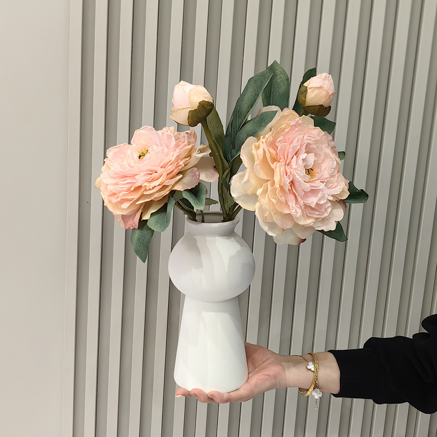法式焦边牡丹仿真花假花摆件客厅餐桌干花花束装饰塑料花插花摆设