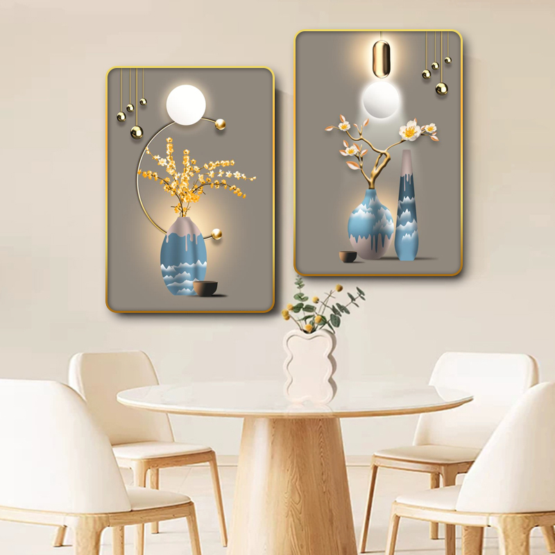 P034花瓶双联客厅背景墙挂画玄关卧室装饰画餐厅装饰画-10