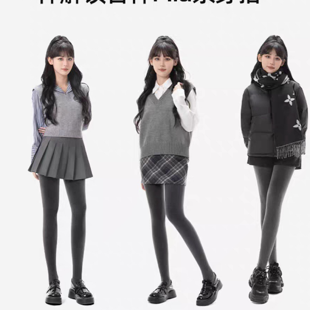 8662小野棉平板瘦腿袜高腰高弹连袜裤塑型外穿打底不掉档170g