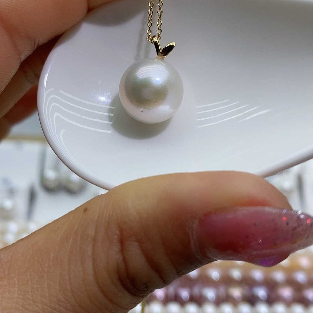 淡水珍珠吊坠(赠链)银S925镶嵌