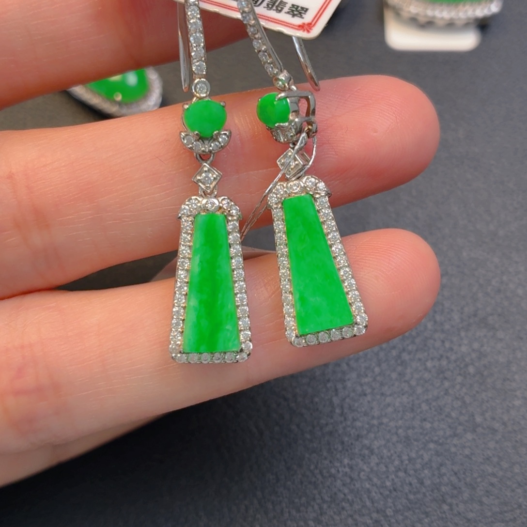 翡翠银S925镶嵌吊坠(不含链)耳坠